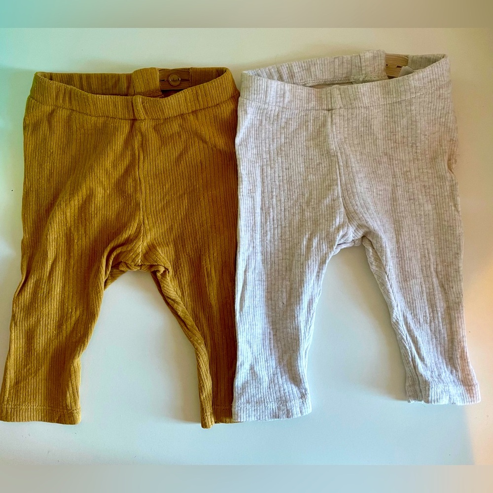 👶🏾H&M | Neutral Ribbed Leggings